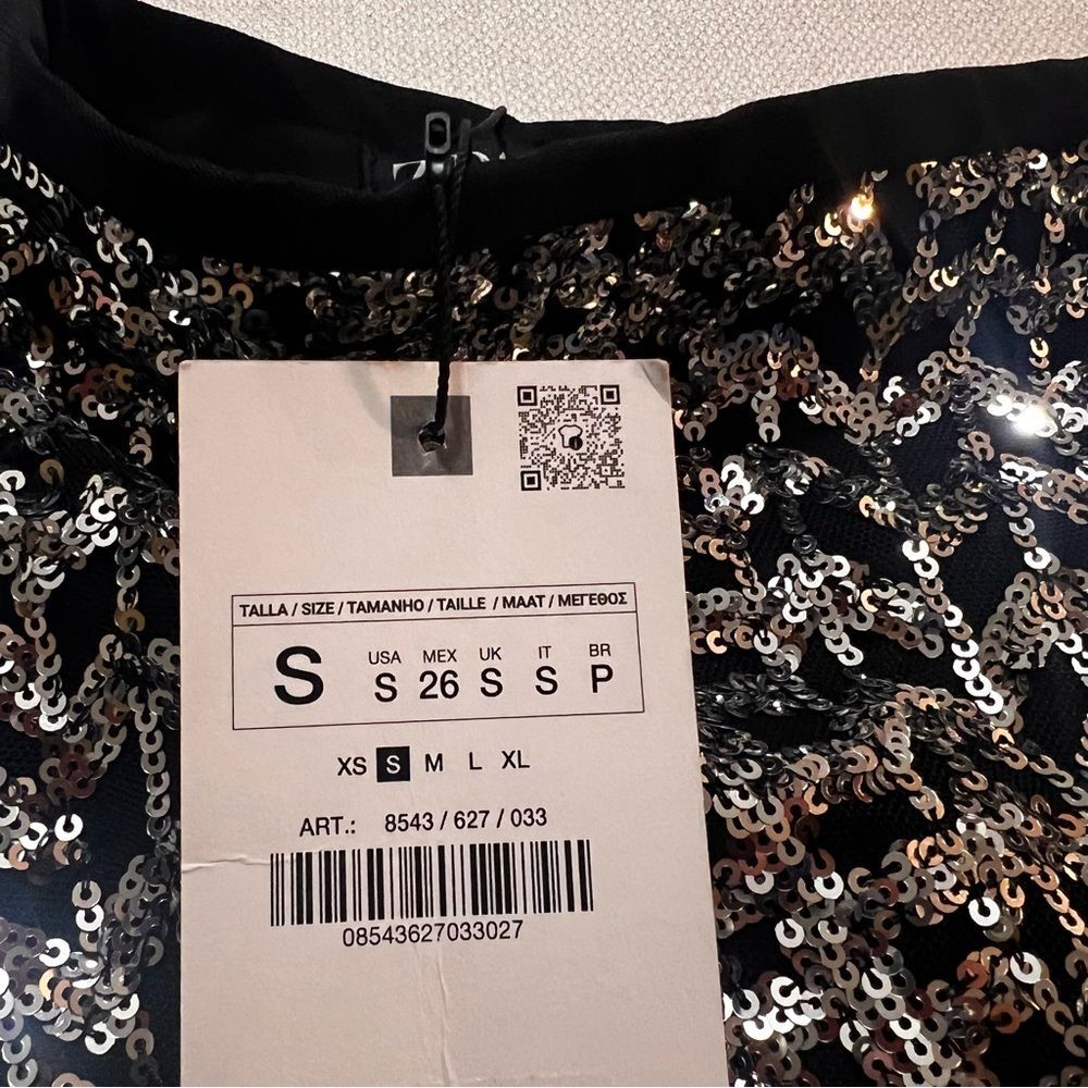 ZARA SEQUIN SHORTS WITH A HIGH WAIST S NWT - Picture 10 of 10